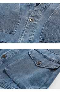 Chaqueta Vaquera de Mezclilla para Hombre, Diseño Nuevo 2024, Venta al por Mayor, Lisa, Manga Larga, Un Solo Botón, Estilo Vaquero, Oferta - Product Image 3