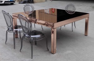 Mesa de Comedor Cuadrada Plegable de Madera Maciza con Espejo de Vidrio para 8-12 Personas, para Eventos de Hotel, Bodas, Talleres, <span class=keywords><strong>Alquiler</strong></span>, Color Oro Rosa - Product Image 5