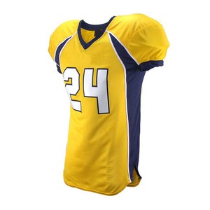 Maillot de football américain personnalisé en jersey de polyester robuste, taille XL pour jeunes, haute qualité, respirant, manches courtes, taille plus, vierge - Product Image 6