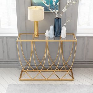 Contemporary Modern Luxury Glass Top <b>Console</b> <b>Table</b> <b>for</b> <b>Entry</b> Villa Hotel Applications-CST033 - Product Image 1