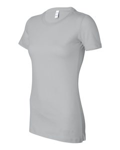 Women <b>Slim</b> Fit Casual T-Shirt Blank Plain Fitted Silver T-shirt Essentials Women's <b>Slim</b>-Fit Short-Sleeve Crewneck T-Shirt - Product Image 2