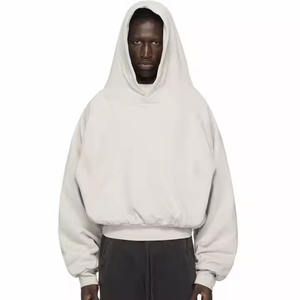 เสื้อฮู้ดสำหรับผู้ชายเสื้อแบบสวมหัวผ้าฝ้าย100% เรียบสองชั้นหนา500 GSM - Product Image 1