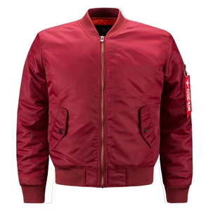 Vente en gros OEM – Blouson bomber homme style américain, entièrement zippé, vierge, grandes tailles - Product Image 3