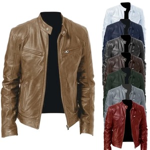Chaqueta de punto de Caballero de negocios para hombre con cremallera cálida y chaqueta de cuero PU para caballeros - Product Image 4
