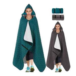 Coperta antivento in pile con cappuccio coperta impermeabile da campeggio 82 \ "x55 \" - Product Image 3