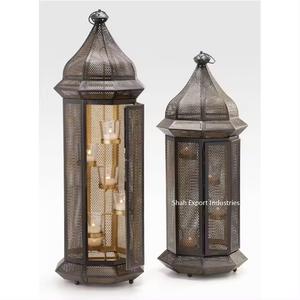 Best Design Moroccan Iron Black <b>Lantern</b> With Colorful <b>Glass</b> for Home & Christmas Tabletop Decor Floor <b>Lanterns</b> - Product Image 5