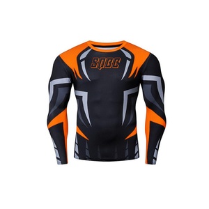 Short de surf en spandex à sublimation personnalisée en gros concevez vos propres chemises de compression à manches longues MMA Bjj Rash Guard - Product Image 6