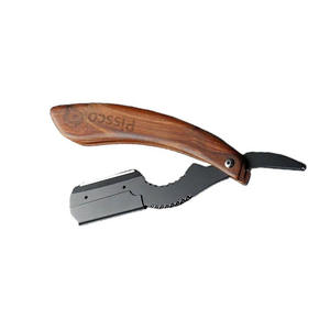 Rasoir à raser pour homme avec manche en bois, outils de soin de beauté, rasoir à cheveux, rasoir droit pour la gorge, rasoir à raser en acier inoxydable Pissco - Product Image 5