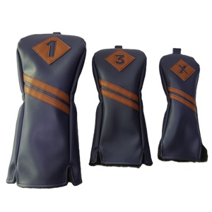 Universal Hybrid Golf Head Cover Soft PU Leather with Elastic Neck <b>Sock</b> Style Fitted <b>for</b> Most Wood Clubs Men's Golf Gear - Product Image 2