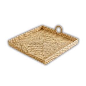 Plateau en rotin naturel tissé artisanal du Vietnam Panier à pain idéal pour le petit déjeuner au lit et les fêtes Décoration intérieure - Product Image 1