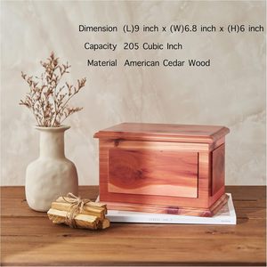 Urna de madera para cenizas de cremación Urna de madera de cedro artesanal para cenizas humanas adultas - Product Image 6