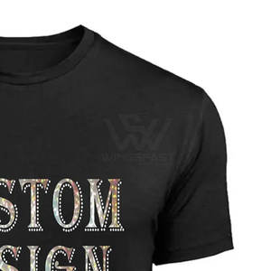 Último diseño de camisa de secado rápido para hombres 100% algodón suelto ajuste impreso cómodo alta calidad hombres diamantes de imitación camisetas - Product Image 3