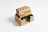AZ ENTERPRISES AZE-356i Posavasos de Resina de Madera Natural Sólida, Rectangulares, con Acabado Epoxi Pulido a Mano, Resistentes al Agua y Duraderos