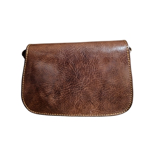 Brown High Quality Genuine Leather Women's Vintage Flap <b>Crossbody</b> Shoulder <b>Bag</b> Single Strap Buckle Closure Custom Logo <b>Summer</b> - Product Image 3