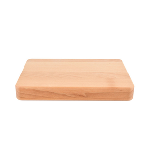 Tabla de cortar de madera de haya 30x20x4 cm, lijada, sin acabar, gruesa, con asas fresadas, venta al por mayor, con logo - Product Image 1