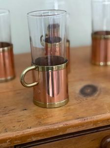 Drink Water <b>Copper</b> Mugs and Glasses With Brass Handle Kitchenware Hotel Ware Drink Ware Party Wedding Restaurant Water <b>Cups</b> - Product Image 4