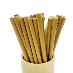 Pajita de fibra de bambú de Vietnam ecológica sin plástico 2023 a granel para mayorista