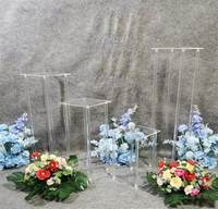Présentoir à fleurs moderne en contreplaqué transparent et acrylique, étagère d'angle personnalisable pour un montage facile, idéal pour les supermarchés et les fleuristes