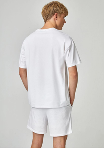 Conjuntos cortos para hombre con logotipo personalizado 2024, conjuntos de 2 piezas de algodón 100%, chándales de verano a la moda al por mayor, Conjunto de camiseta y pantalones cortos informales OEM - Product Image 2