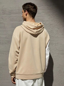 Sudadera con capucha de algodón con contraste multicolor de nuevo diseño de alta calidad para hombres Oem diseño de logotipo personalizado otoño cálido hombres sudaderas con capucha - Product Image 3