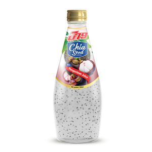 Boisson de graines de chia en bouteille en verre J79 de 290ml avec 30% de jus de fruits Jus de mangoustan marque privée OEM ODM HALAL BRC - Product Image 1