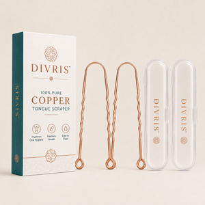 ที่ทำความสะอาดลิ้นรูปตัวยูสองด้าน Divris Copper ใช้ซ้ำได้ สำหรับการดูแลสุขภาพช่องปากในชีวิตประจำวัน - Product Image 4