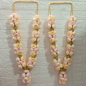 Floral <span class=keywords><strong>Varmala</strong></span> <span class=keywords><strong>Wedding</strong></span> <span class=keywords><strong>Garlands</strong></span> Pair Jaimala, Sagan Mala & Bride Groom Honor Mala人工花柄結婚式ガーランドカップルハール