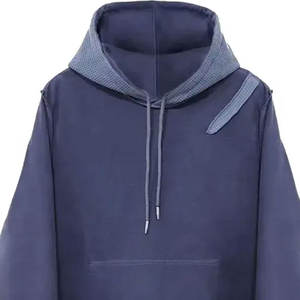 Sweat à capuche d'hiver lavé à l'acide en polyester/coton de haute qualité pour hommes Vintage Stone Wash High Street Series Old School Design - Product Image 5