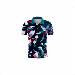 Camisetas de golf para hombre vintage con estampado floral transpirable más vendidas, Polo de uniforme deportivo de secado rápido de alta calidad - Product Image 5
