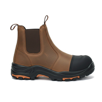 Bottes de travail robustes S3 Chelsea, embout en acier, anti-perforation, amortissantes, en cuir véritable, chaussures de sécurité pour hommes