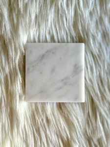 Ensemble de dessous-de-verre en marbre Carrara blanc carré, dessous-de-verre en pierre naturelle pour boissons - Product Image 5