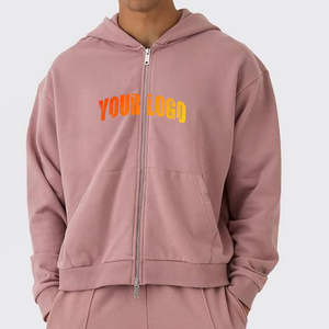 Sudadera con Capucha y Cremallera para Hombre, Corte Regular, de Poliéster/Algodón, con Logotipo Personalizado, Tejido de Forro Polar para Invierno, OEM/ODM - Product Image 1