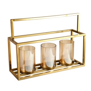Fantaisie tige décorative plaqué or forme de mariage décoration bougeoir stand avec les prix les plus bas - Product Image 1