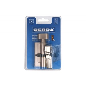 Cilindro de puerta Gerda H Plus 50G/40 con Pomo, níquel satinado (PAQUETE BLISTER) - Product Image 1