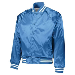 Best-seller Blouson aviateur en satin pour hommes couleur personnalisée logo mode vente en gros Veste en toile avec fini satin de soie - Product Image 1