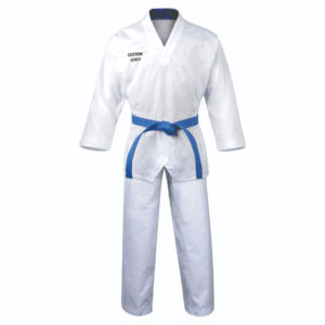High Quality Custom Taekwondo Uniform 100% Cotton Stretch Front Logo Martial Arts Wear OEM <b>Service</b> - Product Image 5