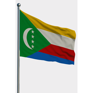 Bandera de Comoras para Exteriores de 3x5 pies, de Nailon, Vinilo o Seda, con Logotipo Personalizado, Impresión Digital, para Automoción, Seguros, Educación - Product Image 1