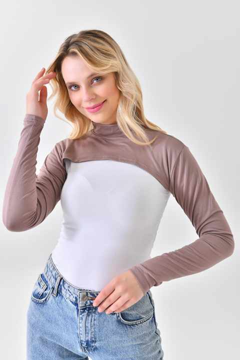 Brown High Quality Islamic Arm Neck Cover, Sunscreen Arm Cover, Arm Neck Cover, Bolero, Turtleneck Arm Neck Cover, for Uniforms