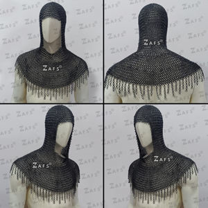 Coif de cota de malla medieval, capucha de acero suave hecha a mano, uso de armadura de traje histórico para SCA, Feria de recreación, precios al por mayor - Product Image 5