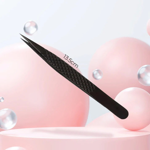 Pinzas de pestañas de titanio rectas de precisión Premium, tu mejor compañero de belleza para extensión de pestañas - Product Image 2