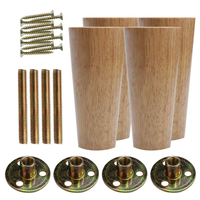 Pieds de canapé modernes en bois de caoutchouc robustes et durables pour hôpital, cuisine, salon, chambre, extérieur, atelier, lit, table basse – Installation facile