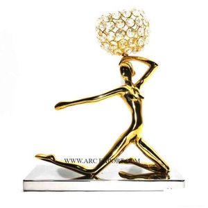 <b>Leaf</b> Designer Metal and Crystal Table Accessories Home Decor <b>Lights</b> Candle Votives Custom Size Indoor and Outdoor Candle Holder - Product Image 5