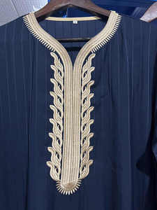 Bordado musulmán Jubba thobe ropa para hombres islámico saudí Kaftan árabe ropa hombres Abaya Thawb caftán - Product Image 3