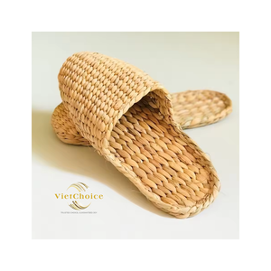 Big Deal Vintage Water Hyacinth Women's Summer Lightweight <b>Cushioned</b> Outdoor <b>Slipper</b> Sandals Wholesale Latest Design VIETCHOICE - Product Image 2