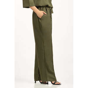 Pantalon large en crêpe pour femme Salt WM-COD-WS24-203B, respirant, taille mi-haute - Product Image 4