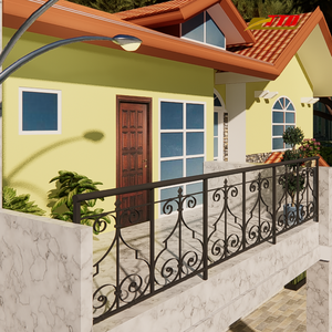 Rampe de balcon en fer forgé élégant forgé à la main avec un design artistique pour les balcons modernes fabriqué au Vietnam fournisseur - Product Image 1