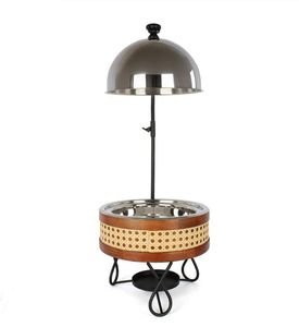 Chauffe-plats en acier inoxydable avec chauffe-plats et couvercle martelé de qualité supérieure - Product Image 6