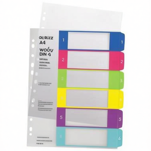 Leitz WOW DIN <b>A4</b> Extra Wide Multicolor Polypropylene File <b>Folder</b> Accessories Register 1-6 Numbering System - Product Image 2