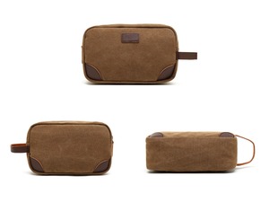 Premium Leather Canvas Toiletry Bag Travel Wash <b>Grooming</b> Cosmetic Shaving Organizer <b>Men</b> Dopp <b>Kit</b> TDB-0151 - Product Image 6