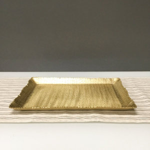 2025 bandeja de servicio chapada en oro ecológica bandeja de hoja de artesanía para el hogar restaurante utensilios de cocina bebidas aperitivos servir - Product Image 4